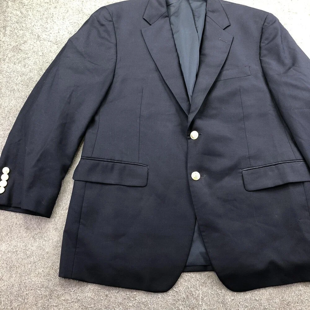 Lauren Ralph Lauren Blazer Mens 40S Navy Blue Wool Gold Button Sport Coat Jacket